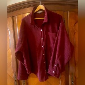 Maroon corduroy button down by Wishlist appeal. Oversized M/L